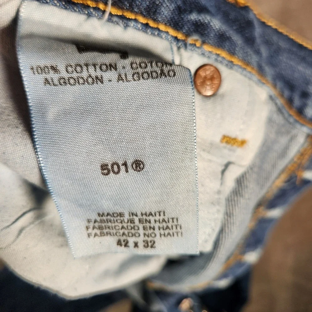 Levi's 501XX Jeans Men's 42X32 Blue Original Straight Leg Button Fly Denim 501‎